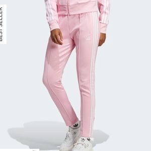 Coral adidas joggers